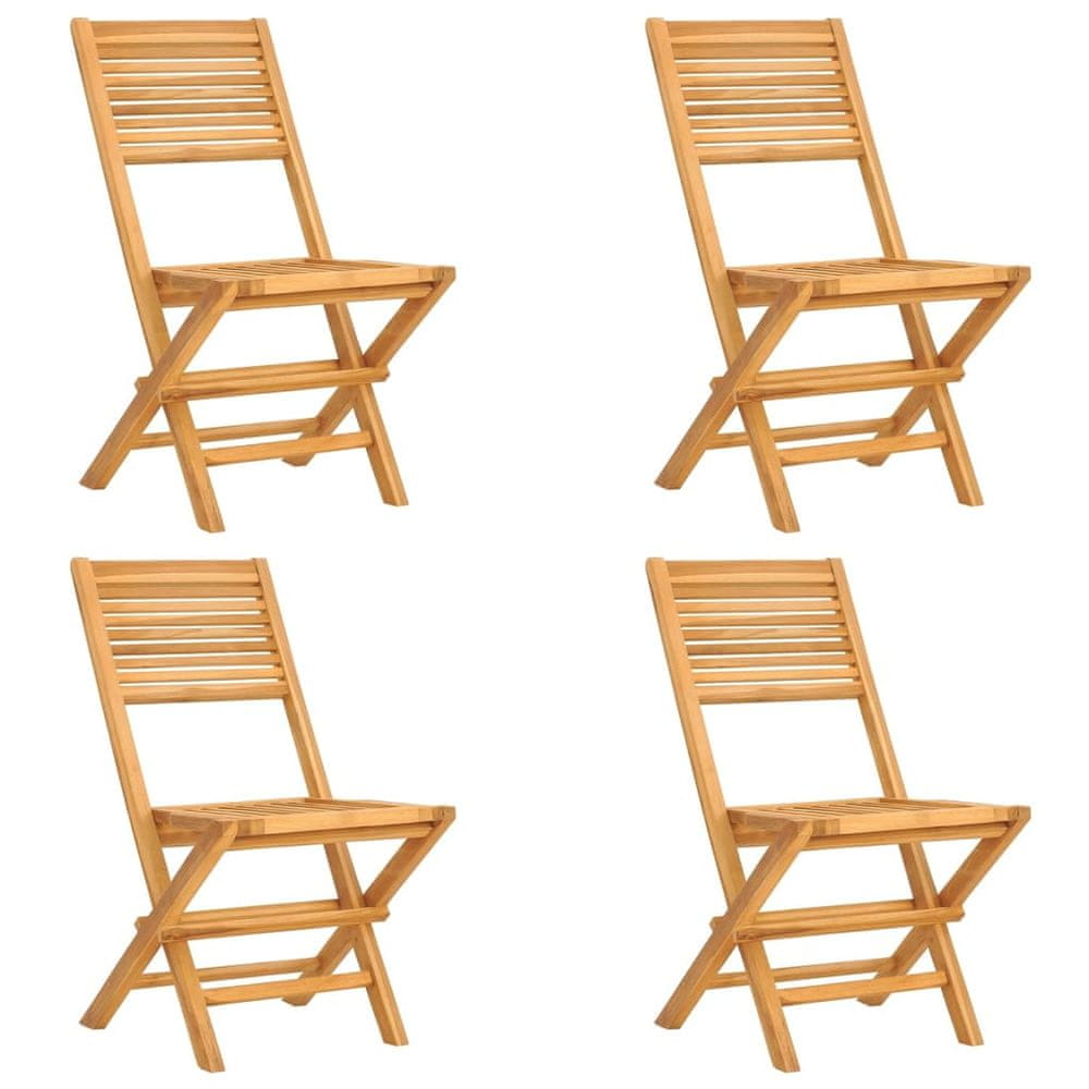Vidaxl Skladacie záhradné stoličky 4 ks 47x62x90 tíkový masív